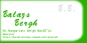 balazs bergh business card